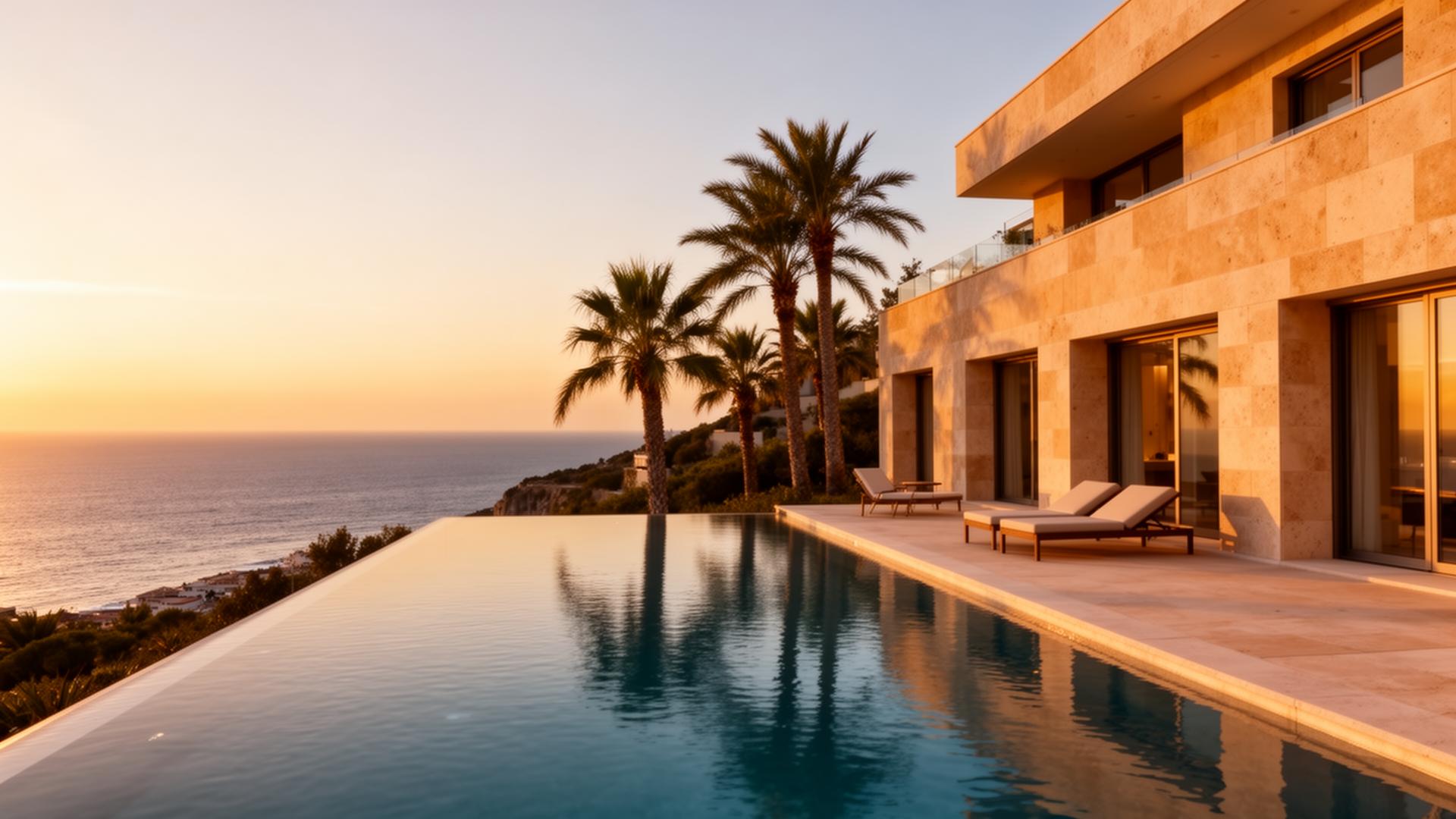 Luxury cliffside villa with infinity pool